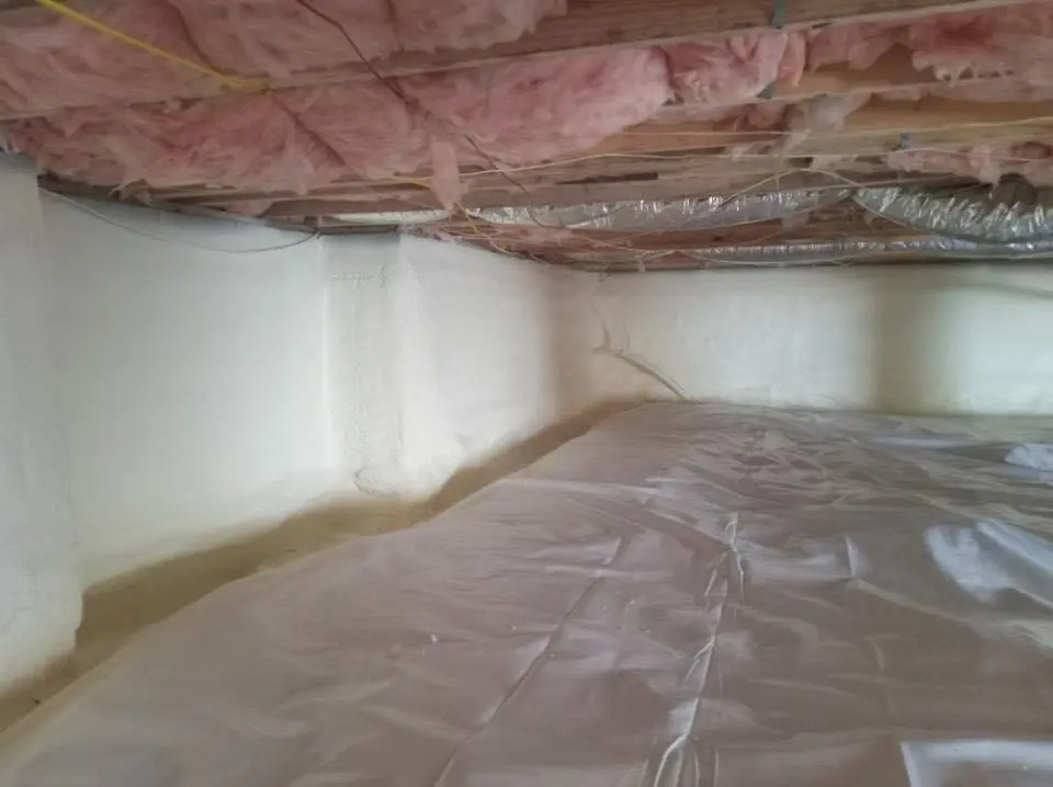 Crawl space encapsulation with closed-cell spray foam for Roof Leak Repair in Dunn