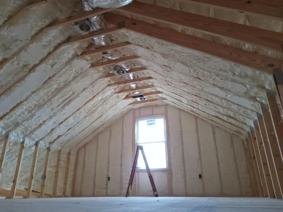 Spray foam roofing application for Crawl Space Insulation project in Dunn
